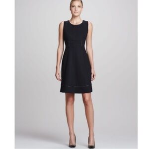 Elie Tahari leather trim dress